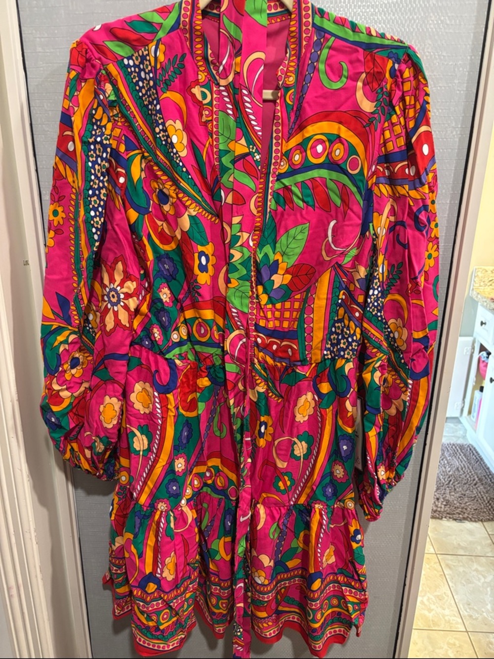 Women’s Vibrant Pink Printed Coat